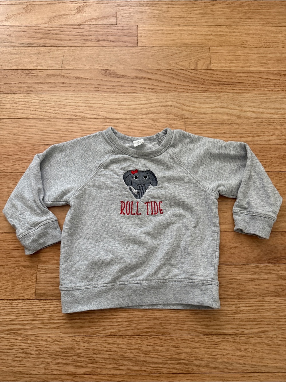 Colored Organics 2T Gray 'Roll Tide' Elephant Pullover Sweatshirt organic cotton